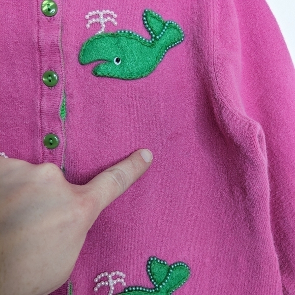 Hartstrings Pink Whale Sweater Cardigan 6x - Picture 5 of 7